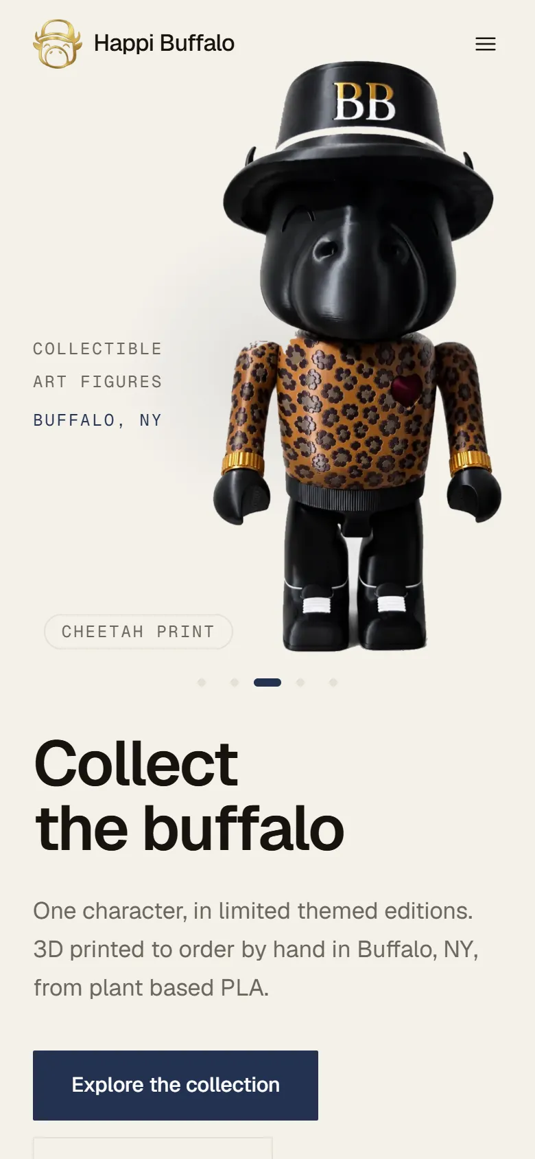Happi Buffalo homepage on mobile